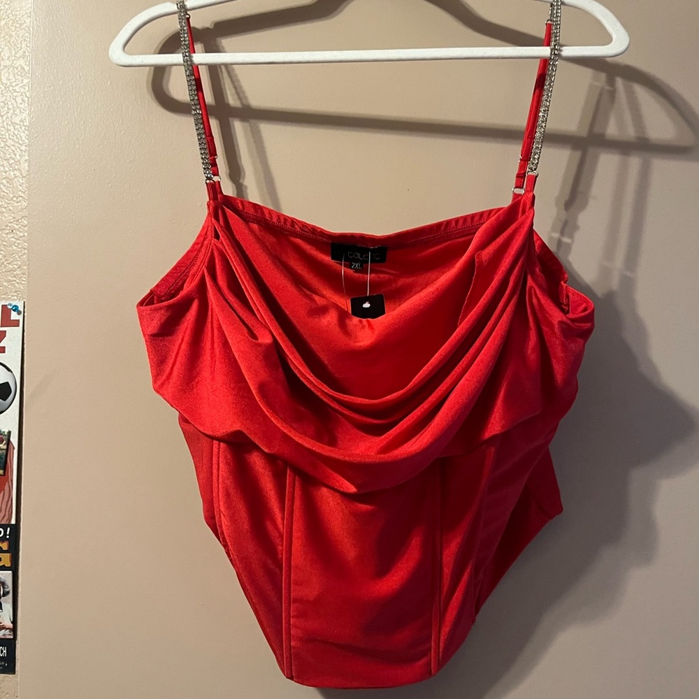 Red crop top